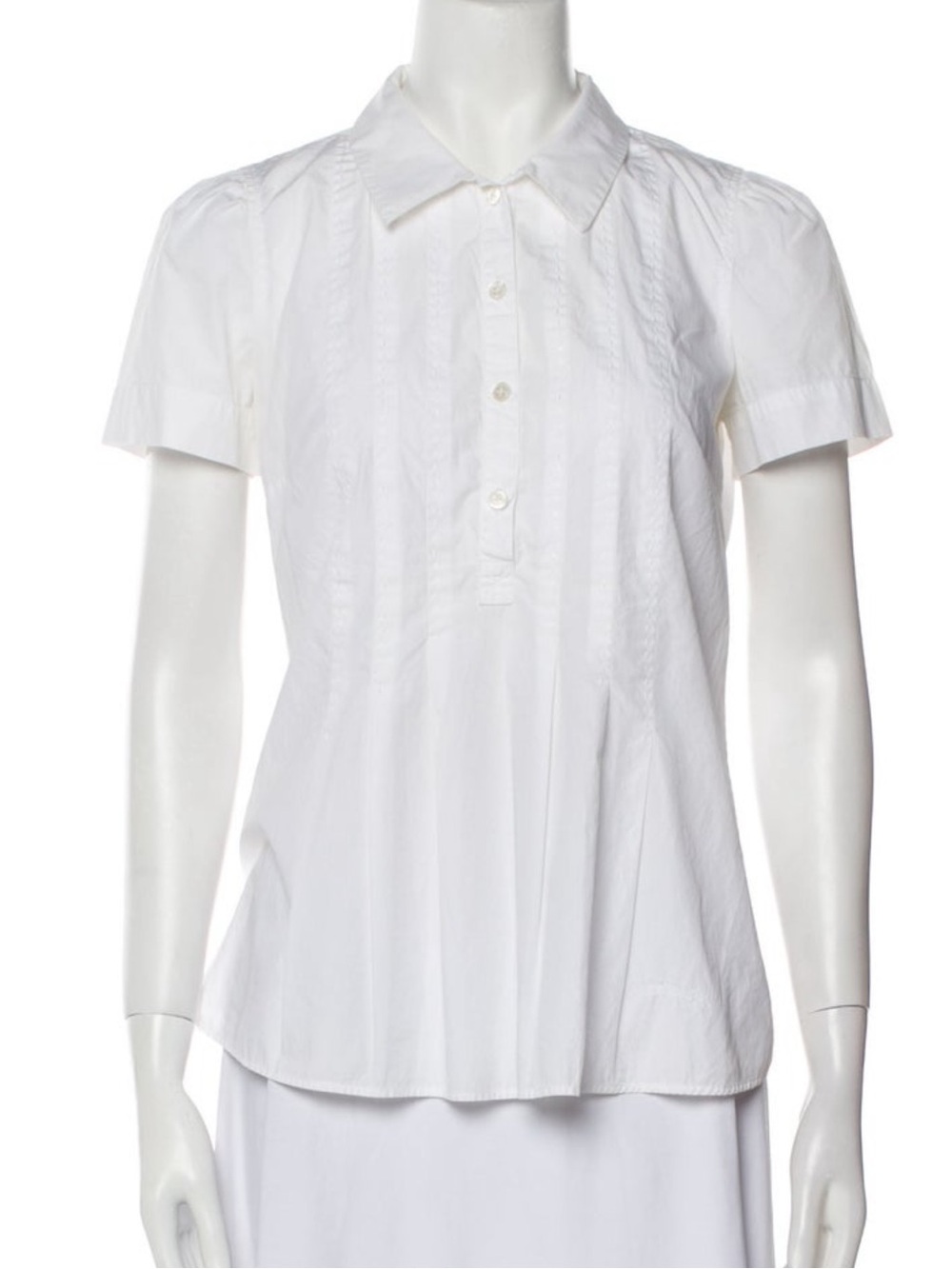 MaxMara White Short-Sleeve Button-Front Shirt